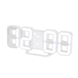 Haolong LED 壁掛け デジタル時計 - 3D 立体 wall ウォール clock アラーム機能付き 置き時計 ホワイト｜dw-bestselectshop