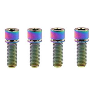 Dingtai サイズＭ7x20mm 六角穴付きボルトワッシャーロングチタン合金ボルトねじ４本入り (虹色)｜dw-bestselectshop