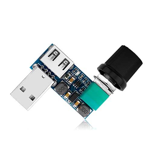 Aideepen USBファン無段階速度コントローラーDC 5Vミニ回転制御ポテンショメータ スピー...