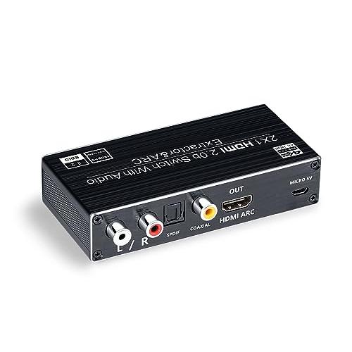 ELEVIEW HDMI 切替器 音声分離器 4K(60Hz) HDR HDCP2.2対応 2入力1...