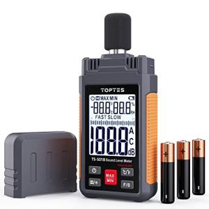 TopTes TS-501B 騒音計、2.25インチバックライト付きLCDスクリーン、A/C加重、範囲30-130dB、温度と湿度、最大/最小、データ｜dw-bestselectshop