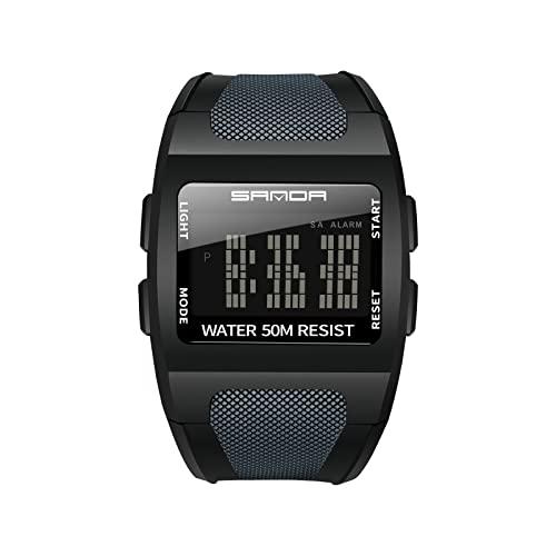 腕時計 メンズ 時計 50メートル防水 うで時計 デジタル腕時計 ミリタリー腕時計 多機能 バックラ...