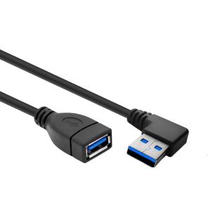【20cm】USB 3.0 左向き L字 方向変換ケーブル 延長ケーブル USB3.0 タイプAオス- タイプAメス USB方向変換 USB延長 コー｜dw-bestselectshop