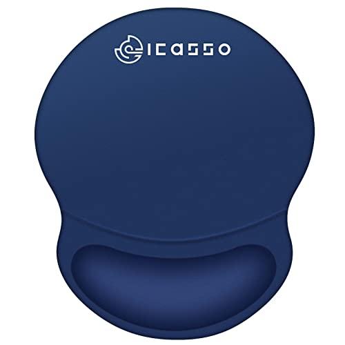 iCasso マウスパッド リストレスト一体型 防水 無地 26×21cm パームレスト 手首クッシ...