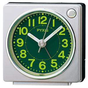 セイコークロック(Seiko Clock) 目覚まし時計 置き時計 アナログ 集光樹脂文字板 銀色メタリック 65×64×38mm PYXIS ピクシ｜dw-bestselectshop