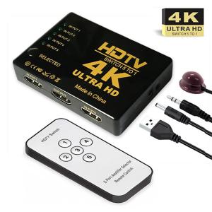 HDMI 切替器 分配器 5入力1出力 4K セレクター 1080p 3DフルHD対応 自動手 動切...