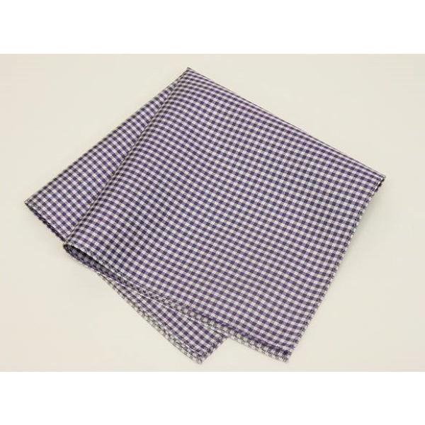 ◆大判 ポケットチーフ メンズ　結婚式◇銀×パープル◇格子 チェック◇絹100％　ギンガムチェック ...