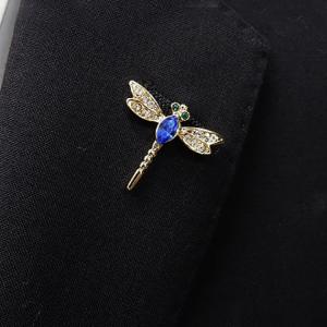 ラペルピン メンズ　スワロフスキー　トンボ　蜻蛉