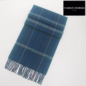 CHARLES JOURDAN イタリア製マフラー グリーン 無地 カシミヤ100  