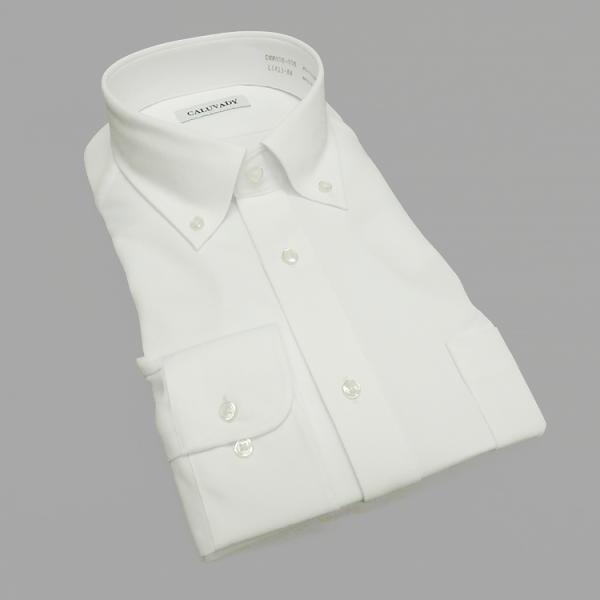 長袖 ワイシャツ ニットシャツ ボタンダウン 白 市松模様 ノーアイロン メンズドレスシャツ DMW...