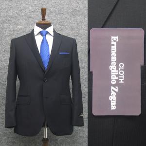 ２パンツ　[Ermenegildo Zegna]ゼニア生地　TRAVELLER使用　秋冬物　スタイリッシュ2釦スーツ　[AB体]　濃紺/ストライプ　EZH230-2