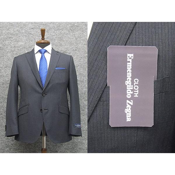 春夏物　グレー系縞　[Ermenegildo Zegna] ゼニア TROPICAL使用　スタイリッ...