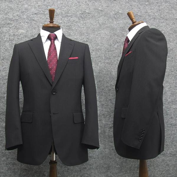 春夏物 [Janecostellazione] ベーシック２釦スーツ 濃グレー縞 A6 J1991