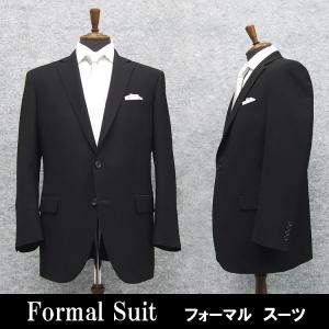 大きいサイズ 礼服 春夏物 シングル ２釦ベーシックフォーマルスーツ ノータック 超黒 kaj930-big