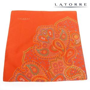 イタリー製　ポケットチーフ　　サルトリア・ラトーレ　ペイズリー柄　赤　LTR-RD