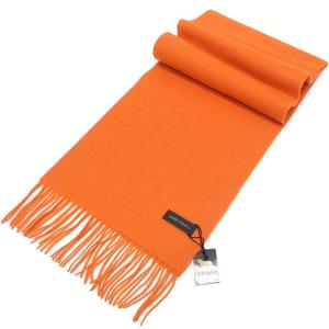 マフラー　ラムウール100％　オレンジ　無地　可　LWMG-OR