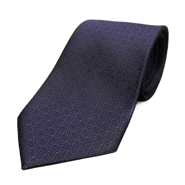 京都西陣織 ネクタイ シルク100％ 青紫（紫×濃紺）/鍋島小紋 メール便OK NJ-NBS07