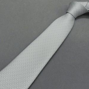 フォーマルネクタイ チーフ付 銀×グレー バス...の詳細画像1