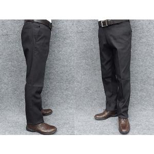 すっきりノータック　のびのび素材+ウエスト　スラックス　秋冬　炭黒　無地　ウォッシャブル　ビジカジパンツ　76cm-110cm
