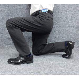 秋冬 スリムノータックパンツ のびのび素材+ウ...の詳細画像5