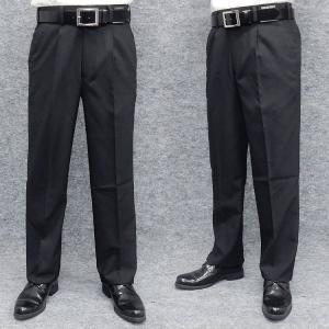 春夏 ワンタック　スラックス　黒/マイクロチェック　ウォッシャブル　ビジネスパンツ　76cm-105cm　OS4438-1