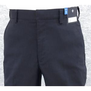 「裾上げ済」通年 ノータックパンツ ネイビー/...の詳細画像5