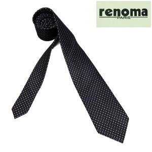 renoma イタリア製ネクタイ 濃紺 ドット シルク100％ メール便可 ネクタイ ブランド レノマ REN105