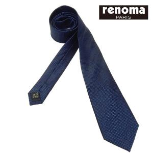 renoma　イタリア製ネクタイ　黒×青紺　マイクロチェック　シルク100％　メール便可　レノマ REN16｜dxksm466