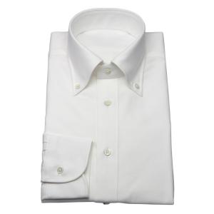 ワイシャツ　日本製　白　綿100%　オックスフォード　ボタンダウン　ドレスシャツ　スリム｜dxksm466
