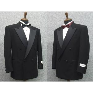 タキシード　ダブル　ピークカラー（剣襟）超黒　メーカー廃番品