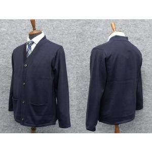 [POLO　B.C.S]　ニット　カーディガン　ネイビー/無地　Vネック　前開き　ウール混　家庭洗濯可　メンズ　ビジネス　カジュアル　YPC327-755｜dxksm466