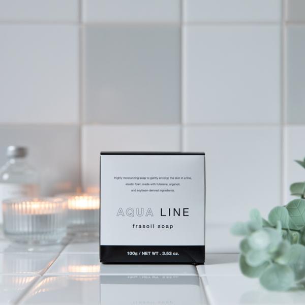高保湿 ナチュラル AQUA LINE フラソイル ソープ フラーレンアルガンオイル 大豆由来成分 ...