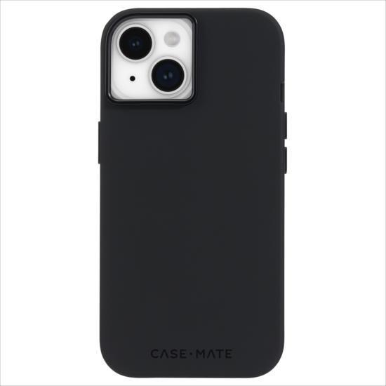 iPhone 15/14/13 兼用 ケース Silicone-Black シリコン製 黒 シンプル...