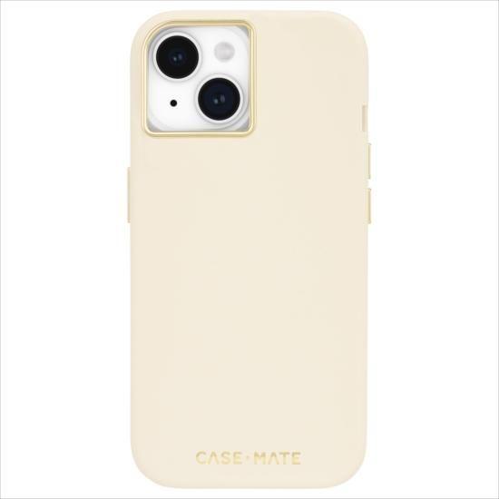 iPhone 15/14/13 兼用 ケース Silicone-Beige シリコン製 ベージュ シ...