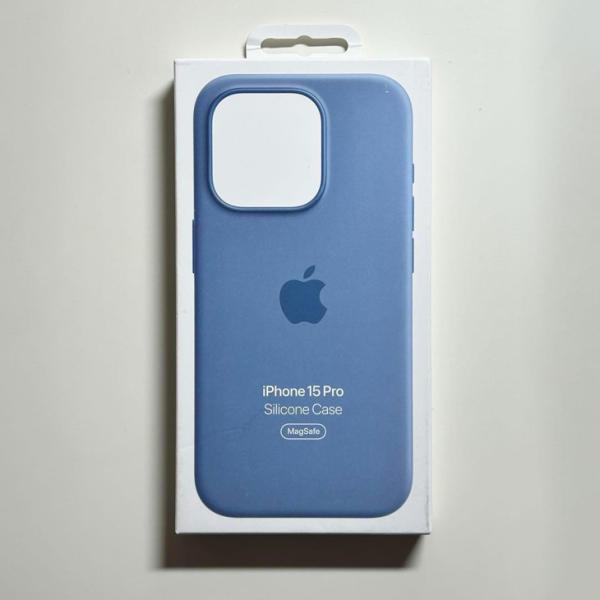 Apple純正 MagSafe対応 iPhone 15 Pro シリコンケース・ウィンターブルー 新...