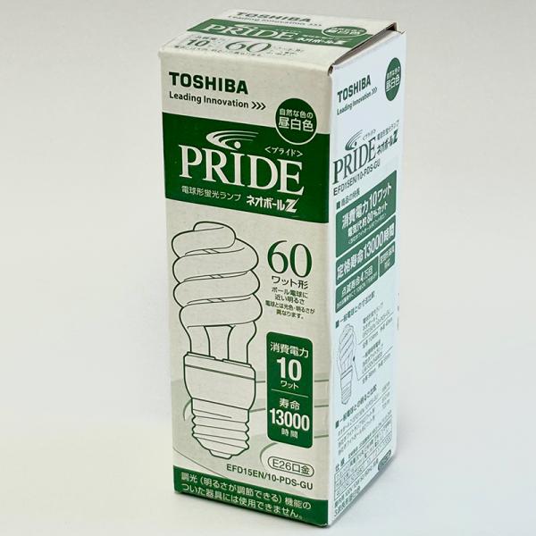 TOSHIBA PRIDE ネオボールZ　電球形蛍光灯　昼白色　E26口金 EFD15EN/10-P...