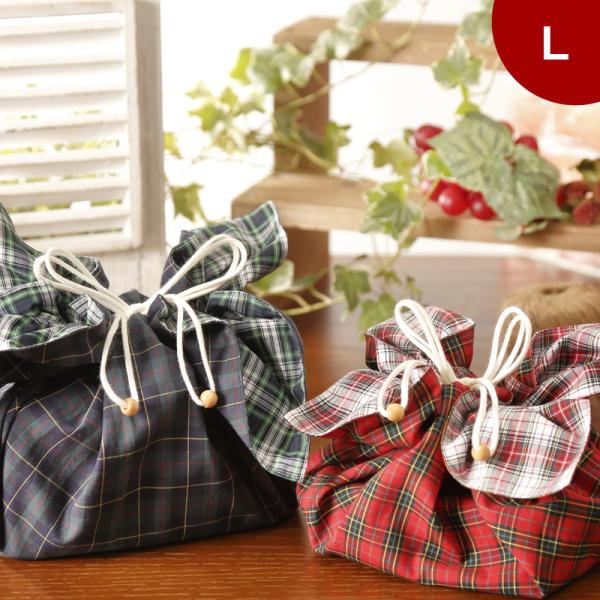 お弁当　お弁当袋　ランチマット　丸形　丸型　お弁当袋になっちゃう！！ランチクロス☆　チェック　L　お...