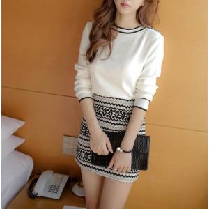 セットアップ ボーダー タイト ミニスカート セクシーワンピース