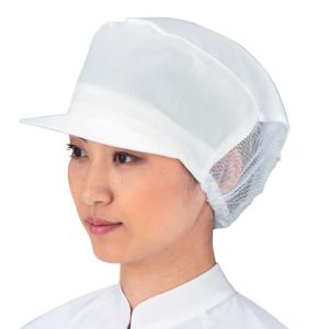 女性用 八角帽子 ホワイト　〔メッシュ付き〕
