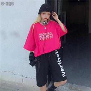 Tシャツレディース半袖夏ゆるいトップス韓国ファ...の詳細画像2