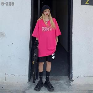 Tシャツレディース半袖夏ゆるいトップス韓国ファ...の詳細画像3