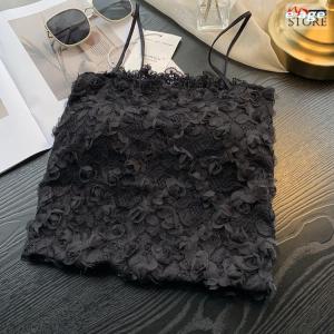 フラワー 刺繍 総レース キャミソール タンク...の詳細画像1