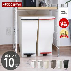 ゴミ箱 33L おしゃれ 分別 ごみ箱 スリムペダル ふた付き キッチン 縦型 ペダル キャスター付き 日本製 kcud KUD30 岩谷マテリアル