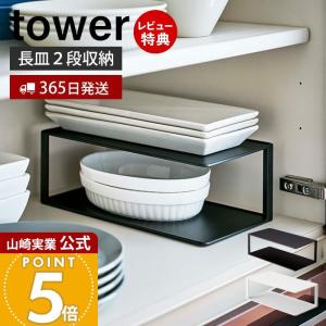 長皿収納ラック２段 タワー tower ディッシュラック