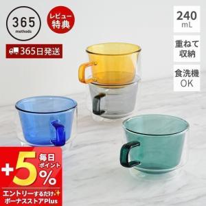 耐熱ガラス マグカップ 3点セット コースター スプーン付き 天然木