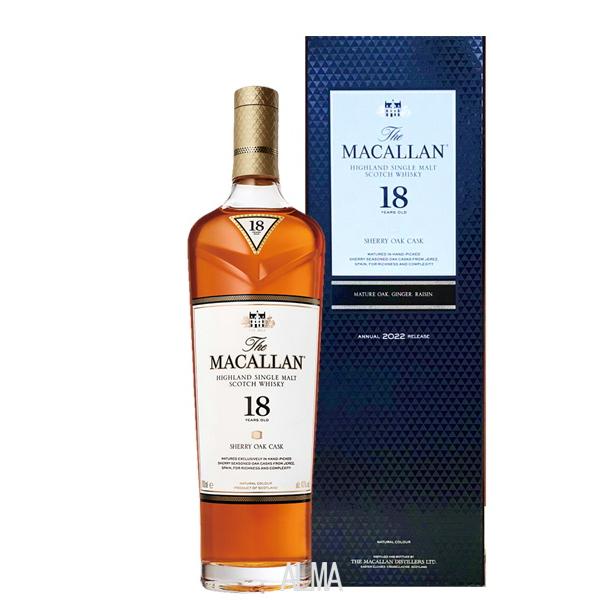 マッカラン18年 シェリーオーク 43度 700ml 正規 2023
