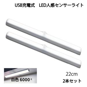 Life Ideas LED人感センサーライト USB充電 長さ22cm ホワイト 自動