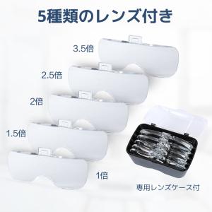 拡大鏡 ルーペ メガネ型 LEDライト付き 5...の詳細画像2