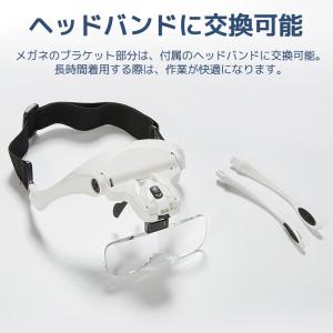 拡大鏡 ルーペ メガネ型 LEDライト付き 5...の詳細画像3