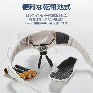 拡大鏡 ルーペ メガネ型 LEDライト付き 5...の詳細画像5